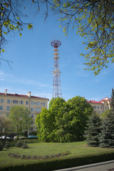 Fototapeta na wymiar TV tower in the city of Minsk.
