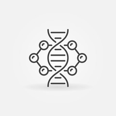 DNA inside molecule vector concept icon or design element in thin line style