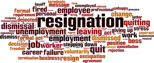 Resignation word cloud