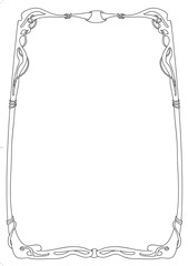 Decorative frame. Black line on white background.