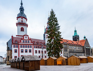 Fototapeta premium Chemnitz Christmas Market with Christmas tree