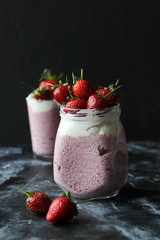 Chia pudding with strawberries