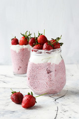 Chia seed pudding with strawberries