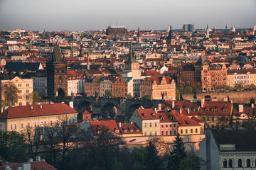 Fototapeta na wymiar Panorama View of City Prague