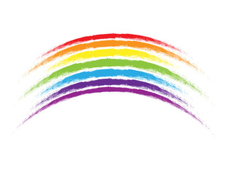 Grunge rainbow illustration.Rainbow made with brush.