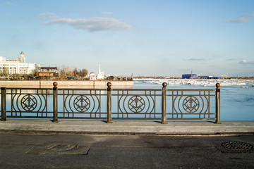Obraz premium Ice drift in Arkhangelsk on the river. 