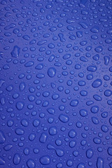 Background: Waterdrops on blue background