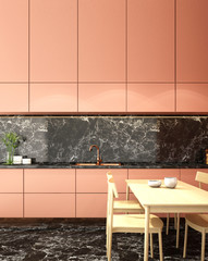 kitchen interior design in modern style,3d rendering,3d illustration