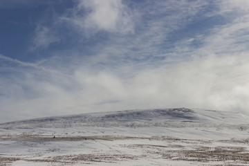 A snow covered hill in the Yorkshire Dales, near Buttertubs Pass