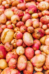 Organic baby potatoes at the market