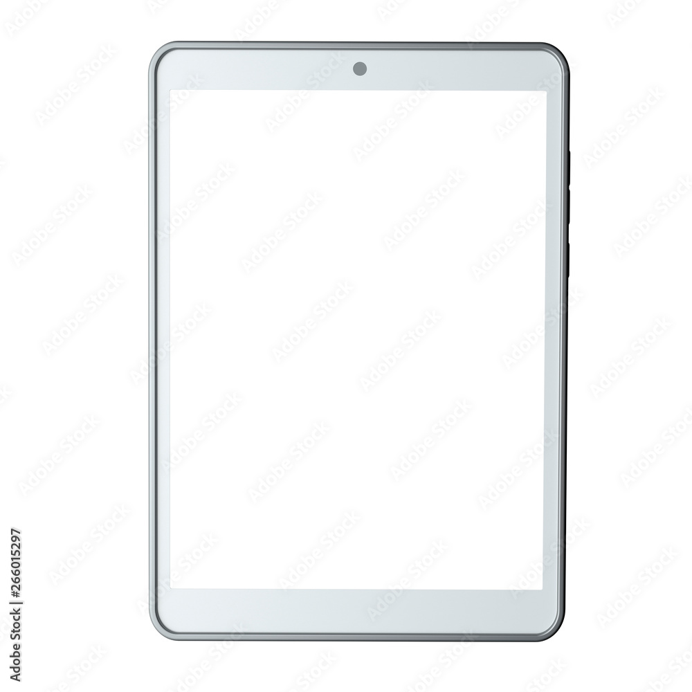 Poster white tablet computer. 3d rendering