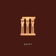 Isolated vector icon of Luxor Temple - the ruins of the temple of Amun-Ra, on the right bank of the Nile, in the southern part of Thebes, within the modern city of Luxor.