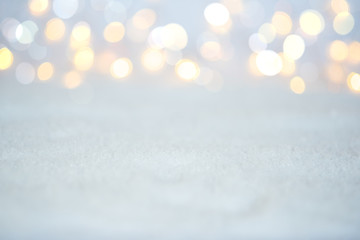 Christmas light background. Holiday glowing backdrop. Defocused Background With Blinking stars....