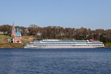 Ship on the Volga river in Tutaev