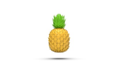 Pineapples Food Object 3D Rendering