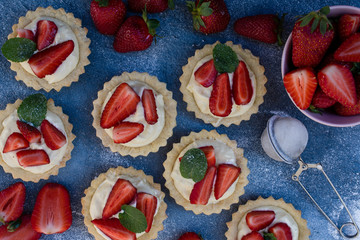 Mini strawberry tarts.