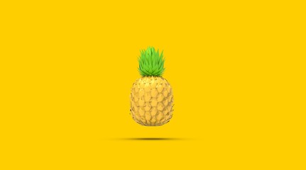 Pineapples Food Object 3D Rendering