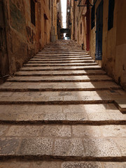 Malta's narrow street without tourists