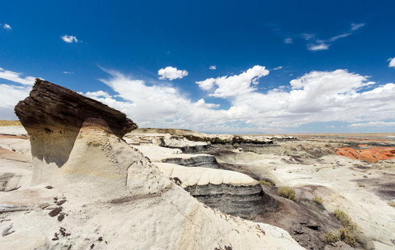 panorama rock desert landscape in northern New Mexico