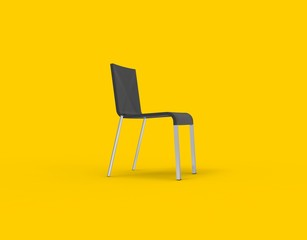 chair isolated on yellow 3D Rendering