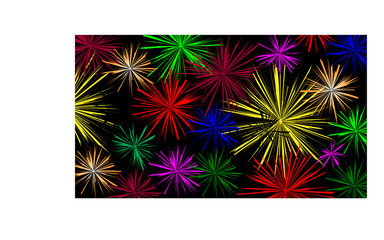 Black background with the colorful fireworks - vector illustration