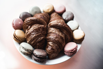 Croissants and macaroons