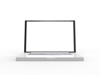 Laptop on isolated white Background 3D Rendering