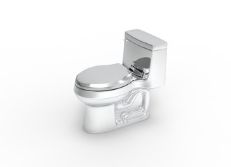 White toilet object 3D Rendering