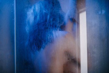 Man and woman naked together in the shower