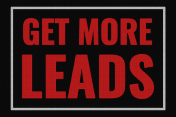Fototapeta premium Get More Leads text on dark screen