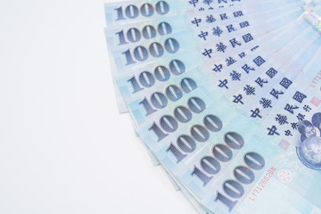 1000 New Taiwan Dollars isolated on white background