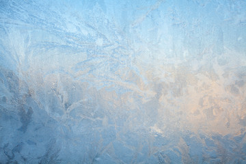 beautiful winter texture patterns of frost on window