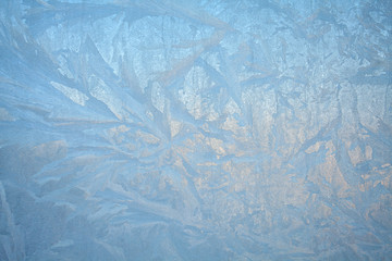 beautiful winter texture patterns of frost on window