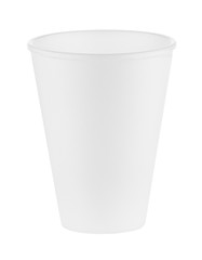 White plastic disposable cup