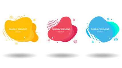 Modern abstract banner with fluid color badges. Abstract shapes composition.