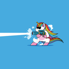 unicorn with a cool gun © Hadi