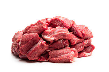 Boneless lamb steak meat isolated on white
