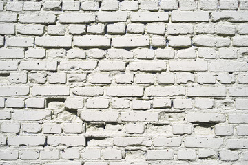 White brick wall, textural background for your design