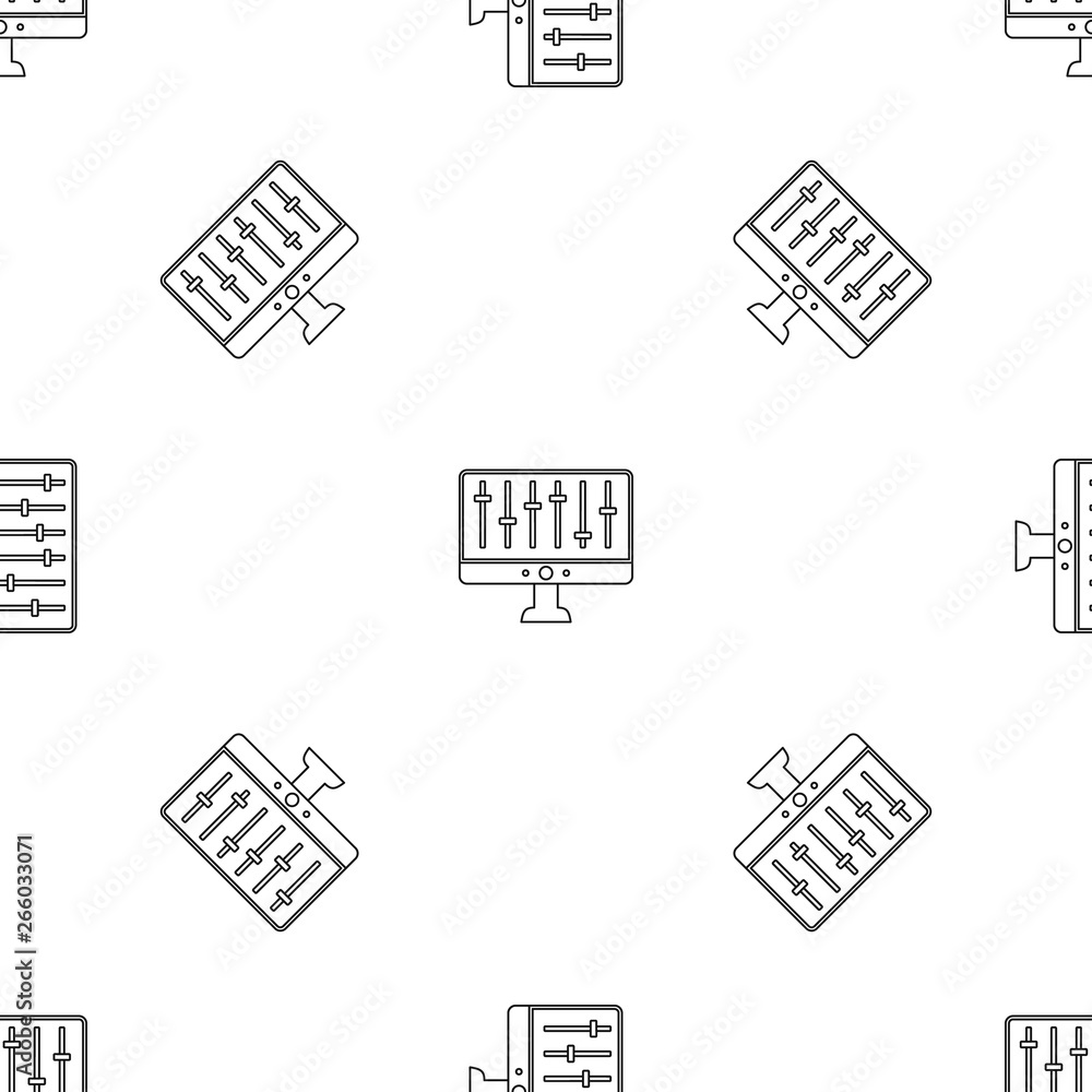 Poster equalizer monitor pattern seamless vector repeat geometric for any web design
