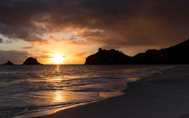 Sunrise at Hahei Beach in New Zealand 