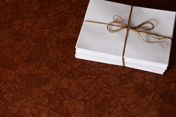 Paper tied with a rope
