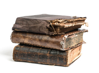 ancient books isolated on white background, Clipping path included.