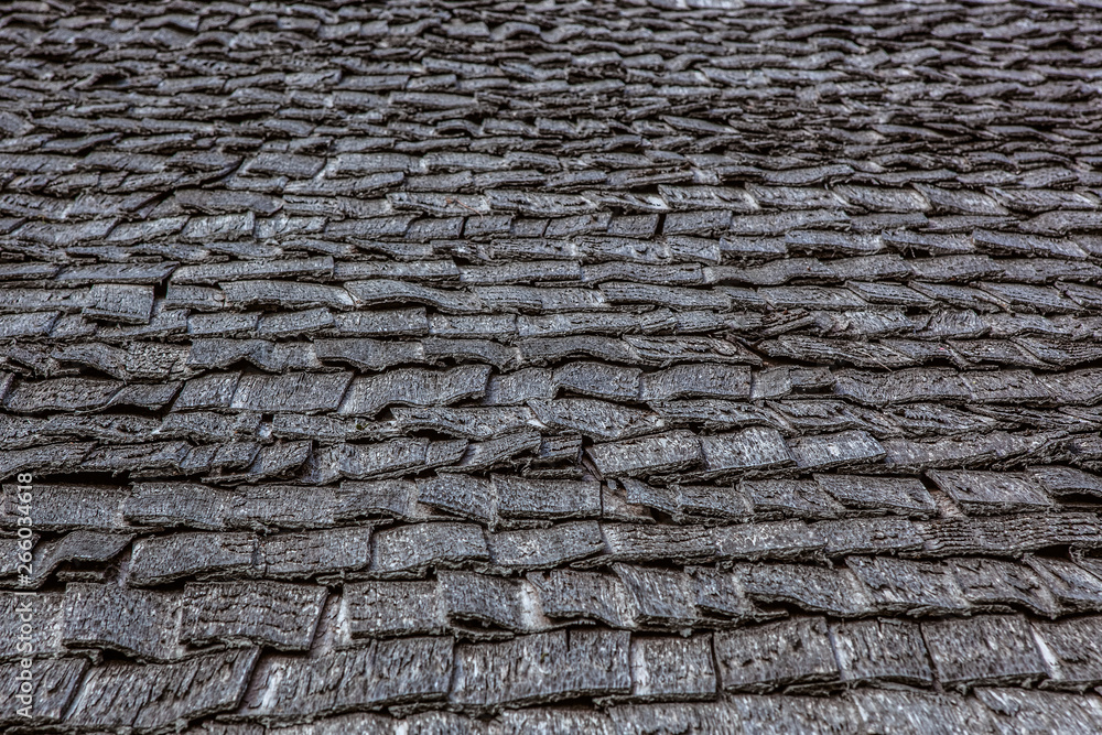 Wall mural Old wooden roof tiles as a grunge background