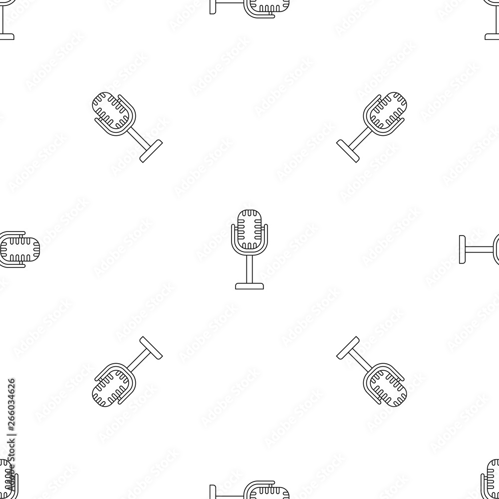 Poster studio microphone pattern seamless vector repeat geometric for any web design