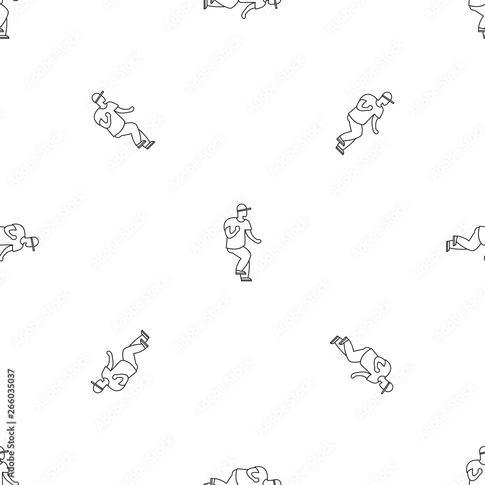 Poster hip hop dancer pattern seamless vector repeat geometric for any web design