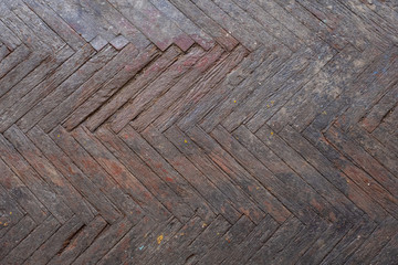 old wooden parquet flooring