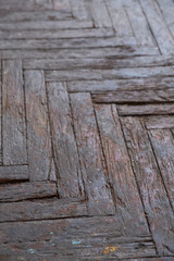 old wooden parquet flooring