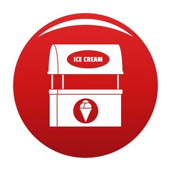 Ice creme selling icon. Simple illustration of ice creme selling vector icon for any design red