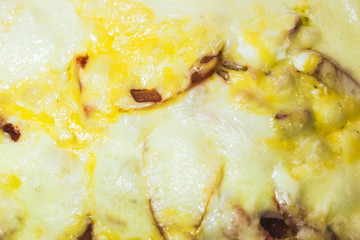 homemade pizza with cheese and sausage