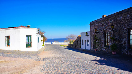 Uruguay, Streets of Colonia Del Sacramento in historic center (Barrio Historico)